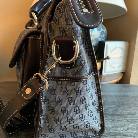 Dooney and Brouke Canvas/Leather Top Handle Bag - Picture 4 of 9